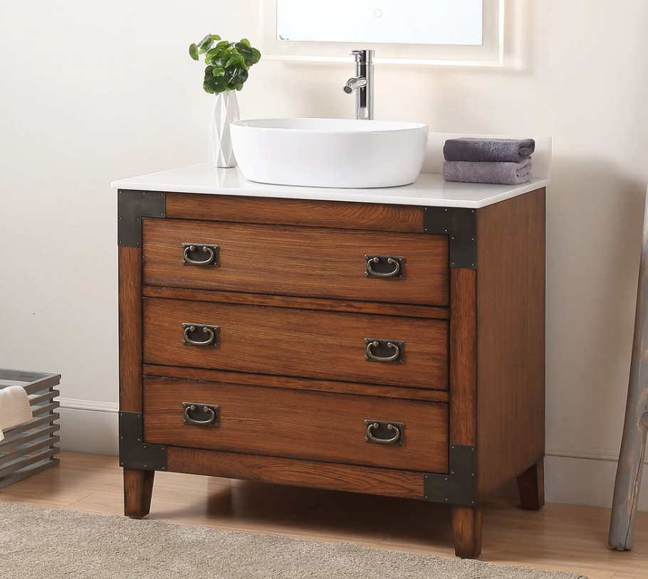 Bathroom vanity for store vessel sink